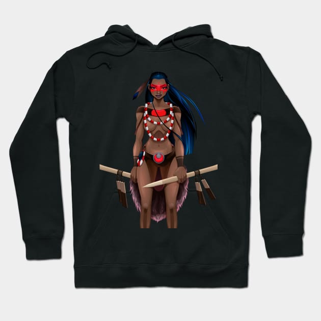 Indian beautiful warrior Hoodie by Mako Design 